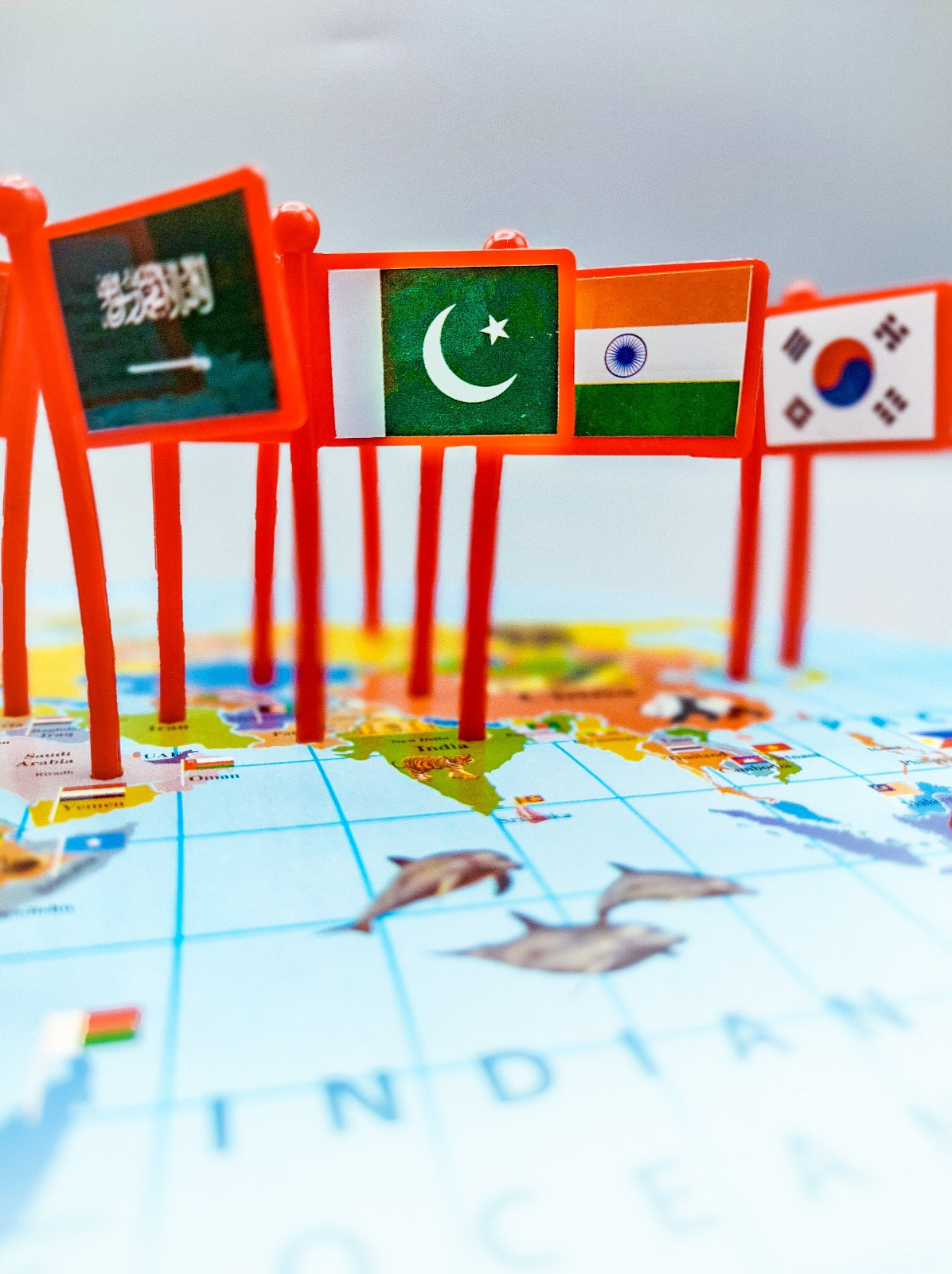 Wooden World Map Knowledge Of The National Flags Board