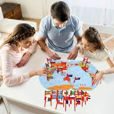 Wooden World Map Knowledge Of The National Flags Board