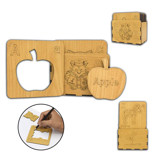 A to Z complete Alphabet Kids Wooden  Drawing Stencils