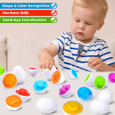 Matching Colors & Shapes Smart 12 Eggs  Tray Set