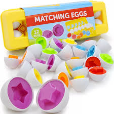 Matching Colors & Shapes Smart 12 Eggs  Tray Set