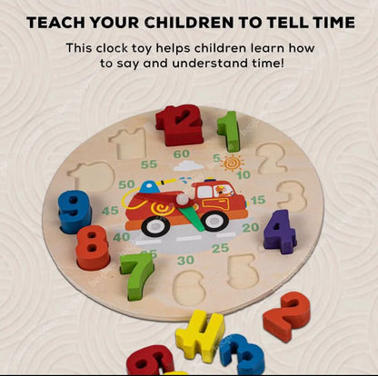 Digital Learning Wooden Clock