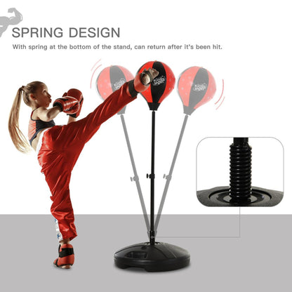Kids Boxing Stand + Gloves and Pump (Height-Adjustable)